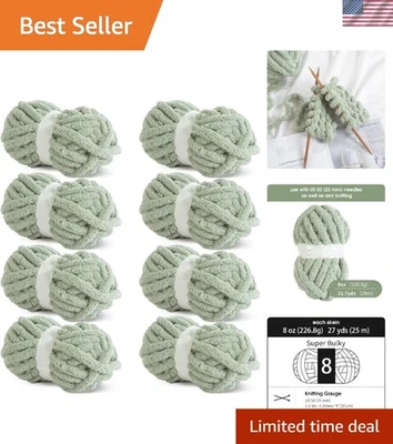 Versatile 8-Pack Chenille Yarn – Soft Chunky Yarn for all Knitting & Crocheting - Image 1 of 4