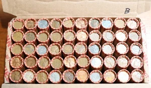 25 $ Box Weizen Cent 50 Rollen 2500 Münzen datiert von 1909-1958 PDS alle 3 Prägestätten #B - Bild 1 von 7