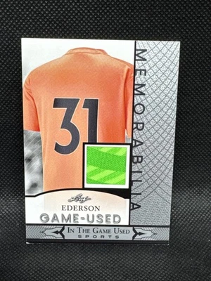 2024 Leaf In The Game Used Jersey Ederson Soccer Card Silver NASTY PATCH!!! - Image 1 of 2
