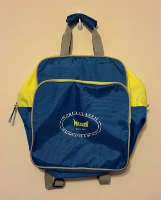 Mochila Bolso Vintage Marker Botas Esquí Amarillo Neón y Azul Retro Años 80 90 Foto 1 de 4