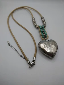 Marks and Spencer Per Una Silver Tone Heart Pendant 30" + 3" Extender - Picture 1 of 18