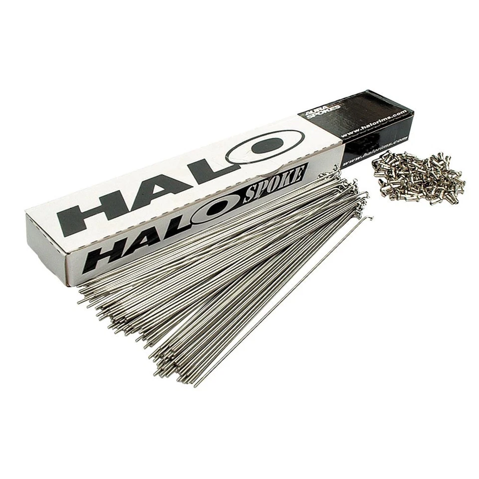 Halo 14G Speichen silber 180mm-288mm qtys of 5, 24, 28, 32, 36, 100