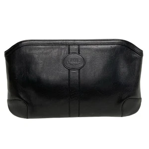 Auténtico bolso clutch DAKS - de cuero negro - Imagen 1 de 9