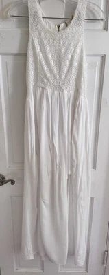 Maxi Vestido de Novia ALTAR’D STATE Blanco Encaje Gasa Talla M Playa Foto 1 de 4