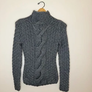 Moda International Y2K Chunky Turtleneck Sweater Knit Wool Blend Shiny Size XS - Picture 1 of 6