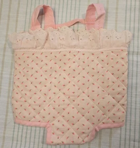 Vintage handgefertigte gesteppte Baby Puppe Kohl Patch Rücken/Vordertrage - Bild 1 von 6