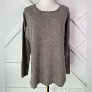 Suéter Max Studio 100% Cachemira Gris 2 Capas Cuello Redondo Pullover Lujo Suave Grande - Imagen 1 de 9