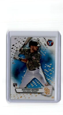 2023 Topps Pristine Blue Refractor Matthew Batten Rookie 17/75 Padres #225 - Image 1 of 2