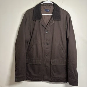Abrigo Chaqueta Lands End Barn Chore Marrón Oscuro Forrado Pana Ribete Para Hombres Grande L Usado en Excelente Condición - Imagen 1 de 8