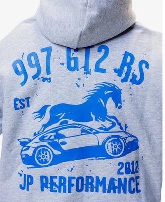 JP Performance HOODIE BLUE STALLION Neu Grau M Porsche GT2 RS 997 - Bild 1 von 3