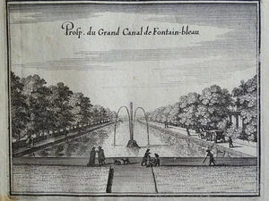 KanalBrunnen Fontainebleau Ansicht Merian Topographia France EA Kupferstich 1655 - Bild 1 von 2