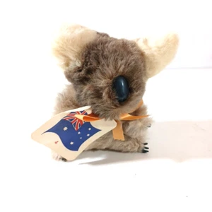 Vintage Koalabär Plüschtier Tier Echtfell Hergestellt in Australien 5,5 Zoll - Bild 1 von 6