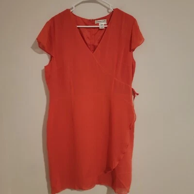 Coldwater Creek Midi Dress Silk Size 16 Pink Assymetric Vintage - Image 1 of 4