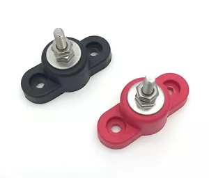 Red & Black Junction Block Power Post Set Insulated Terminal Stud #10 Ring - Bild 1 von 8