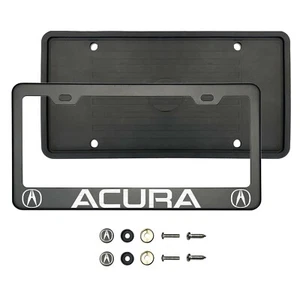 Acur Laser Etched Matte Black Stainless Steel License Plate Frame Silicone Guard - Picture 1 of 1