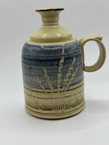 Handgesponnene Keramik Kunst Vase Krug Weizengras signiert vom Künstler - Bild 1 von 6