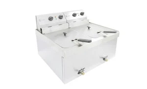 Parry Fryer NPDF9 table top electric 2 x 9kw double tank 2 x 9 litres with dr... - Picture 1 of 1