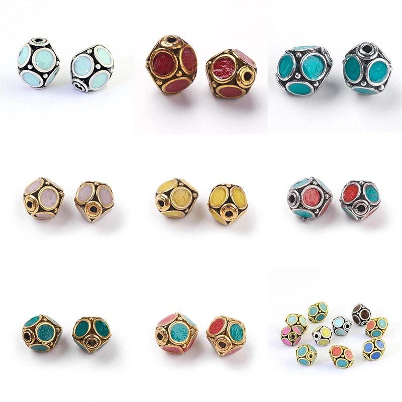 5 piezas Núcleos de aleación de arcilla polimérica ovalados hechos a mano Cuentas Indonesia 13x11 mm Agujero 1,5 mm Foto 1 de 1