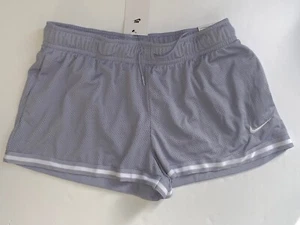 NWT Nike Sportswear Essentials Women's Large Mesh Mid-Rise 2" Shorts Purple - Picture 1 of 4