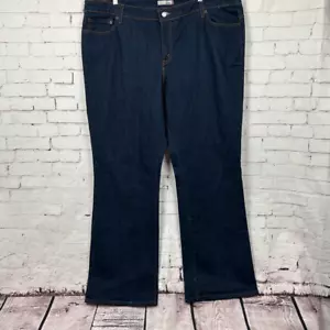 Levi's 590 Jeans Womens 20W Medium Bootcut Stretch Denim Pocket Dark Wash Blue - Picture 1 of 12