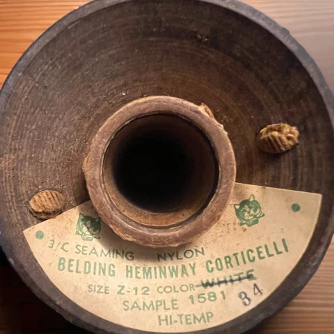 Antique Nylon Thread Wooden Spool Mauve BELDING HEMINGWAY CORTICELLI 1925-1932 Cover