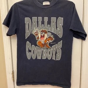 Vintage 1993 Warner Bros Looney Tunes Taz Dallas Cowboys T-Shirt Einzelnaht USA M - Bild 1 von 15
