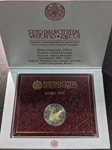 2021 Vatican 2 Euro Caravaggio 450th Anniversary of Birth with Coin Folder - Picture 1 of 3