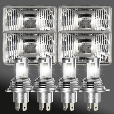 For Cadillac Eldorado Biarritz 1976-1985 4PCS 4x6" LED Headlights Hi/Lo Beam DOT Foto 1 de 4