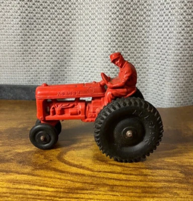 Trator de borracha maciça vermelho vintage dos anos 1930-1940 por Auburn. Feito nos EUA - Imagem 1 de 4