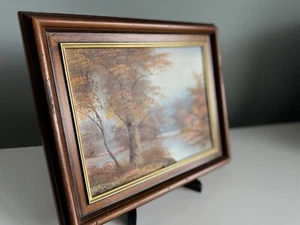 Lovely Vintage Oil Painting On Canvas Of Cottage In Woods Signed I Cafieri - Picture 1 of 4