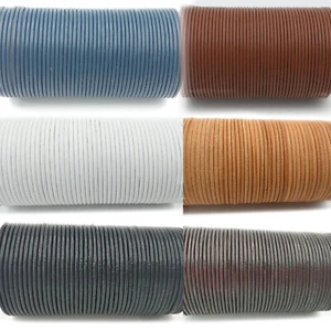 Cordon De Cuir Rond Véritable Fil Lacet Création Bijoux Collier Bracelet - Imagen 1 de 7