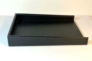 Genuine Black Leather Alligator Pattern Desk File Tray Organizer - Picture 1 of 6