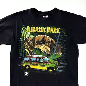 Camisa De Colección Parque Jurásico Niños XL/Hombre Pequeña Negra T Rex Jeep 1993 Promo - Imagen 1 de 12