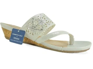 Kenneth Cole Reaction Damen tolle Glockenspiel Keilsandalen weiß Größe 6 M - Bild 1 von 6