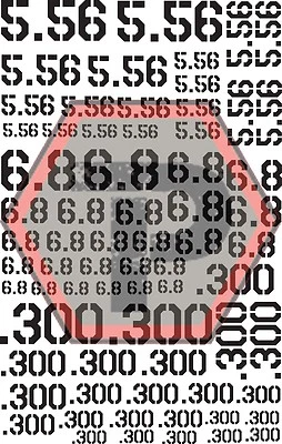 Rifle Calibers Stencil, 7x11", High Heat Cerakote Gunkote & Duracoat Vinyl Sheet - Image 1 of 3