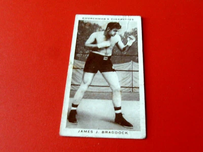 1938  # 6   JAMES  J.  BRADDOCK   CHURCHMAN  CIGARETTES   VG +    !! - Image 1 of 2
