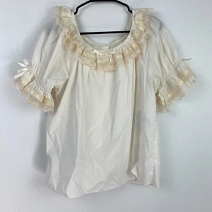 Camisa Cottagecore Lírica Baile Encaje Marfil Moda Cuadrada De Colección Mediana - Imagen 1 de 4