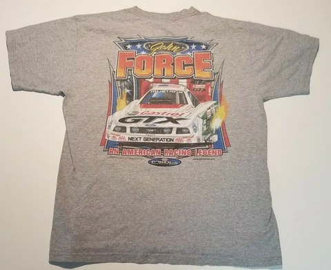 JOHN FORCE T Shirt Large NHRA Funny Car Drag Racing 2006 Castrol Mustang Cover