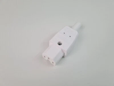 Warmgerätestecker mit Schutzkontakt und Knickschutztülle Warm Gerätestecker weiß - Bild 1 von 2