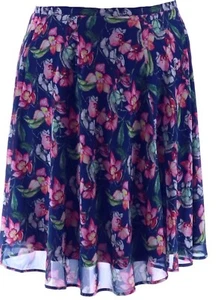 Brooke Shields Navy Iris Floral "Timeless" A-Line Skirt Size 8 NIP - Picture 1 of 2