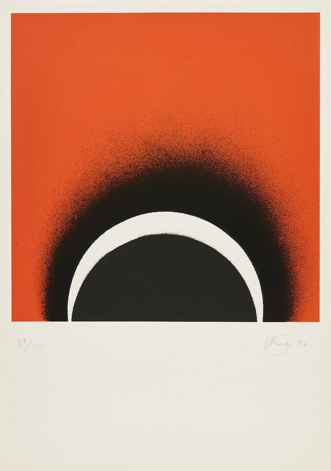 Otto Piene handsigniert nummeriert Siebdruck von 1970 auf leichtem Karton - Bild 1 von 1