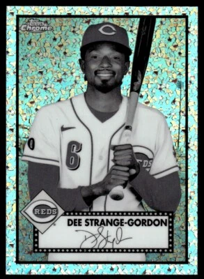 2021 Topps Chrome PlatinumBLACK AND WHITE Dee Strange-Gordon Cincinnati Reds - Image 1 of 2