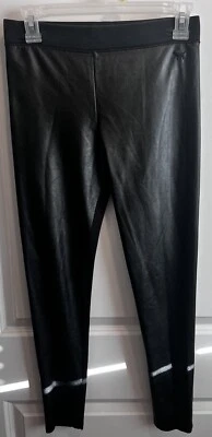 Leggings Victoria's Secret preta de couro sintético painel ponte skinny moto tamanho SP - Imagem 1 de 4