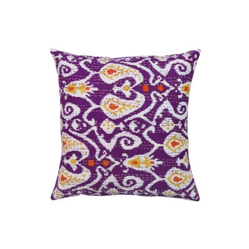 индийский ручной работы хлопок kantha подушка чехол винтажный бросить подушка чехол декор - Изображение 1 из 4