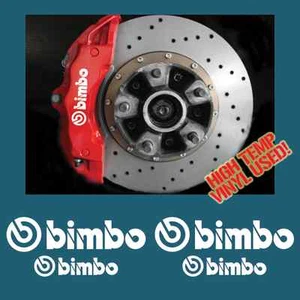 HIGH TEMP BIMBO BRAKE CALIPER DECAL STICKER SET X4 RALLY DRIFT JDM MOTORSPORT - Bild 1 von 2