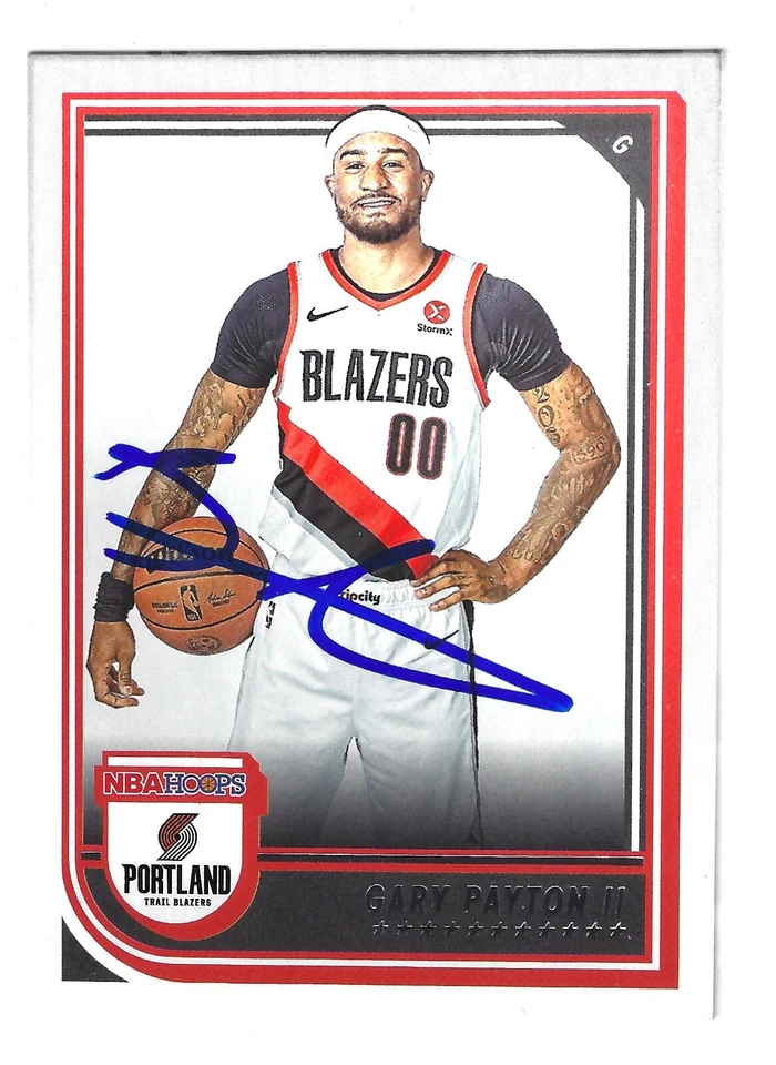 GARY PAYTON II PORTLAND TRAIL BLAZERS SIGNED CARD WARRIORS WIZARDS BUCKS LAKERS - Image 1 of 1