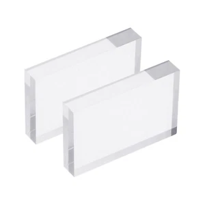 Acrylic Stamp Block, 2 Pack Clear Stamping Block Mount Blocks Set Rectangle - Picture 1 of 6