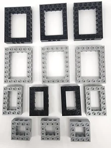 LEGO OFFENE MITTE STEIN 6X8 4X6 4X4 HELLGRAU SCHWARZ VARIETYL MENGE 13 - Bild 1 von 2