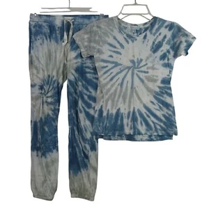 2 Pc Dreamsicle Blue Tie Dye T-Shirt and Jogger Pants Girls Size M Loungewear - Picture 1 of 12