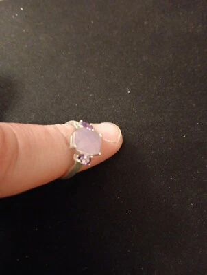 Anillo Avon de plata esterlina púrpura claro cuadrado gema talla 9 Foto 1 de 4
